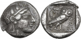 Continental Greece. Attica, Athens. AR Tetradrachm. c. 500-450 BC. Obv. Head of Athena, right. Rev. Owl, right. SNG Cop. 31; SNG München 49. AR. 16.60...