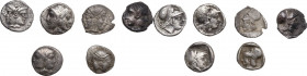 Greek Asia. Mysia, Lampsakos. Lot of 6 AR Obol, 500-470 BC. SNG BN 1126. AR. Good VF:VF:About VF.