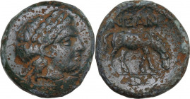 Greek Asia. Troas, Neandria. AE 20 mm. Late 4th BC. Obv. Laureate head of Apollo, right. Rev. Horse grazing, right. SNG Ashmolean 1176. AE. 7.20 g. 20...