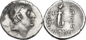 Greek Asia. Kings of Cappadocia. Ariobarzanes I, Philoromaios (96-63 BC). AR Drachm, Mint A (Eusebeia-Mazaka), year 30 (66/5 BC). Obv. Diademed head r...