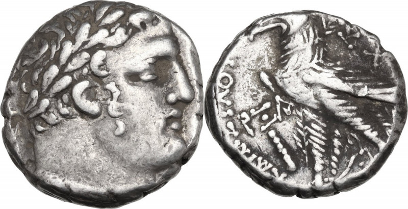 Greek Asia. Phoenicia, Tyre. AR Shekel. Dated CY 161 (AD 35/36). Obv. Laureate h...