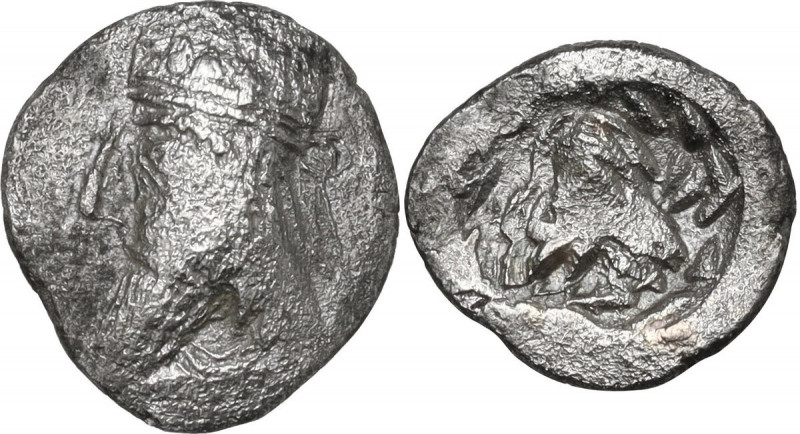 Greek Asia. Persis. Napād (Kapat) (1st century AD). AR Obol. Obv. Bearded bust l...