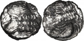 Greek Asia. Persis. Ardaxšir (Artaxerxes) IV (Late 2nd – early 3rd century AD). AR Hemidrachm. Obv. Bearded bust left, wearing diadem, hair in bunch a...