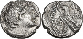 Africa. Egypt, Ptolemaic Kingdom. Ptolemy XII Neos Dionysos (81-58 BC). AR Tetradrachm. Alexandreia mint. Dated RY 19 (63/2 BC). Obv. Diademed head of...