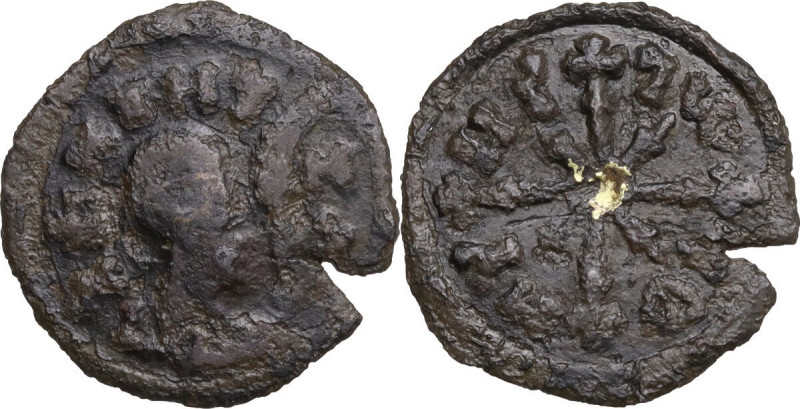 Africa. Kingdom of Axum. Wazena. Gold-Inlaid AE Unit, c. 550-570 AD. Obv. Ge'ez ...