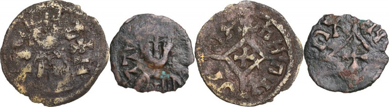 Africa. Kingdom of Axum. Hataz. Lot of two (2) AE Unit, c. 600-630 AD. Obv. Crow...