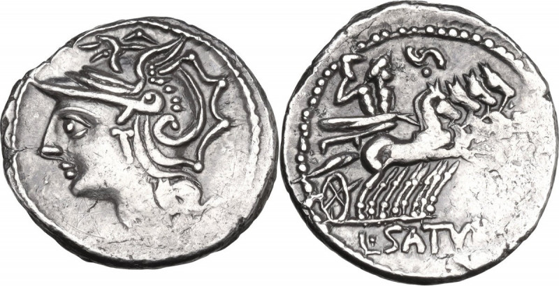 L. Appuleius Saturninus. AR Denarius. 104 BC. Rome mint. Obv. Head of Roma, left...