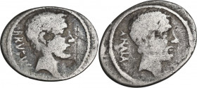 M. Junius Brutus. AR Denarius, 54 BC. Obv. Head of L. Junius Brutus the Ancient right. Rev. Head of C. Servilius Ahala right. Cr. 433/2. AR. 3.05 g. 2...