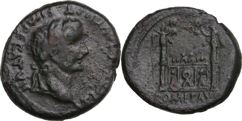 Tiberius as Caesar (4-14). AE As. Lugdunum mint. Struck under Augustus, 13-14 AD...