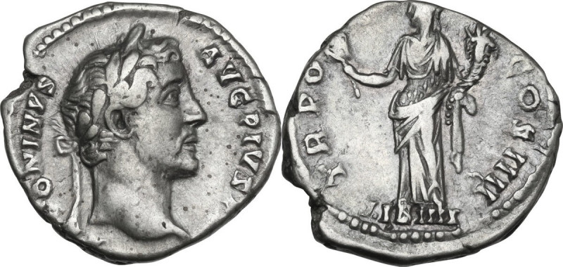 Antoninus Pius (138-161). AR Denarius, 145-161. Rev. Liberalitas. RIC III 155. A...