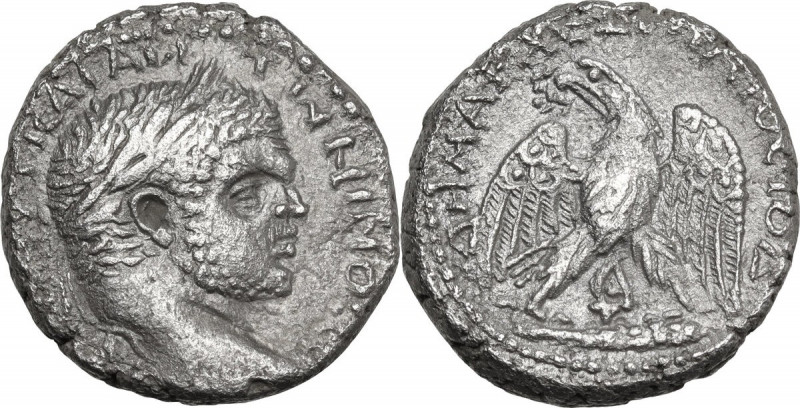 Caracalla (198-217). BI Tetradrachm. Tyre mint (Phoenicia), c. 213-215 AD. Obv. ...