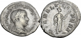 Gordian III (238-244). AR Denarius, 241 AD. Obv. Bust right, laureate, draped, cuirassed. Rev. Diana standing right, holding long torch with both hand...