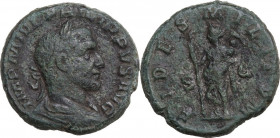 Philip I (244-249). AE As, 248 AD. Obv. Laureate, draped and cuirassed bust right. Rev. Felicitas standing left, holding long caduceus and cornucopia....