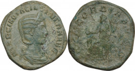 Otacilia Severa, wife of Philip I (244-249). AE Sestertius. Rome mint. Obv. Diademed and draped bust right. Rev. Concordia seated left. RIC IV 203. AE...