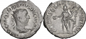 Trajan Decius (249-251). AR Antoninianus. Rome mint. Obv. Radiate, draped and cuirassed bust right. Rev. Genius standing left. RIC IV 16. AR. 4.10 g. ...