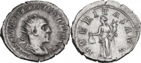 Trajan Decius (249-251). AR Antoninianus. Rome mint. Obv. Radiate bust right. Rev. Uberitas standing, left. RIC IV 28. AR. 4.40 g. 23.00 mm. Good ligh...