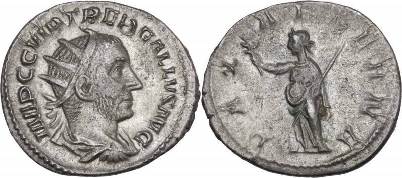 Trebonianus Gallus (251-253). AR Antoninianus, 251-253. Obv. Bust right, radiate...