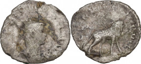 Gallienus (253-268). BI Antoninianus. “Legionary series” issue. Obv. Radiate bust right. Rev. Lion standing right. RIC V 343. BI. 2.50 g. 21.00 mm. R....