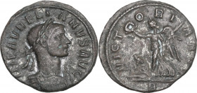 Aurelian (270-275). BI Denarius. Rome mint. Obv. Aurelian bust right. Rev. Victory advancing left; captive seated left. RIC V 73. AE. 2.10 g. 18.50 mm...
