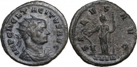 Tacitus (275-276). BI Antoninianus. Rome mint. Obv. Radiate bust right. Rev. Salus standing left, feeding serpent rising from altar. RIC V 56. BI. 3.6...