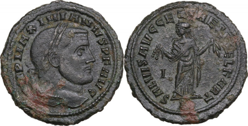 Maximianus (286-310). AE Follis, Carthage mint. Obv. Laureate head right. Rev. C...