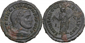 Maximianus (286-310). AE Follis, Carthage mint. Obv. Laureate head right. Rev. Carthage standing facing, head left, holding fruits. RIC V 39b. 10.30 g...