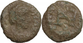 Ostrogothic Italy, Athalaric (526-534). AE 2,5 Nummi, Ravenna mint. Obv. Bust right. Rev. Monogram. MEC 1, 135-7; MIB 80. AE. 0.80 g. 10.00 mm. About ...