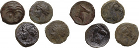 Punic Sicily. Multiple lot of four (4) unclassied AE coins. SNG Cop. 151. AE.