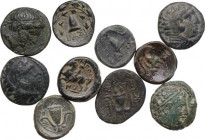 Greek World. Lot of 10 AE denominations of Macedon; including: Philip II and Alexander III the Great. AE.