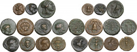 Greek World. Lot of eleven (11) greek unclassified AE coins, different denominations. AE.