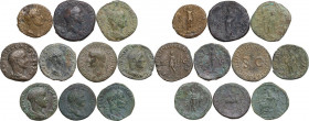 The Roman Empire. Lot of ten (10) unclassified AE roman imperial coins.