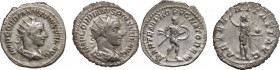 The Roman Empire. Gordian III. Lot of two (2) unclassified AR Antoniniani. AR.