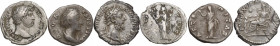 The Roman Empire. Lot of 3 AR Denarii; including Hadrian, Commodus and Faustina I.