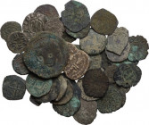 Medieval. Lot of thirty eight (38) unclassified AE medieval Italian coins, including (1) AE trifollaro of Guglielmo II. AE.