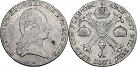 Austria. Franz II/I (1792-1805-1835). AR Taler 1796 A, Wien mint. Dav. 1180; Herinek 466. AR. 29.49 g. 39.00 mm. VF/Good VF.