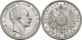 Germany. Prussia. Wilhelm II (1888-1918). AR 2 Mark, Berlin mint, 1905. Obv. Head of Wilhelm right. Rev. Imperial eagle. AR. 11.10 g. 28.00 mm. Good V...