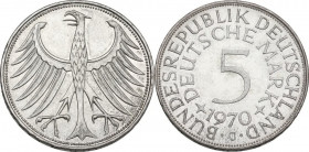 Germany. Federal Republic. AR 5 Mark 1970 J. KM 112.2. AR. 11.10 g. 28.00 mm.