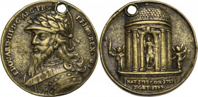 Sweden. Edward III (1327-77), as Duke of Aquitaine. Medal, 18th century. Forrer I, 513. AE. 37.00 mm. Opus: J. Dassier. Holed. VF.