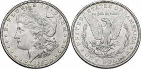USA. AR Morgan Dollar 1887. KM 110. AR. 26.90 g. 37.00 mm. Good EF/About UNC.