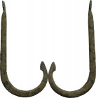 Bronze fishing hook. Roman period. 46x22 mm.