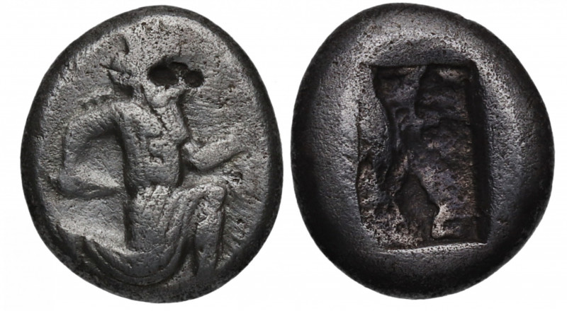 375-340 a. C.. Dracma. Ag. 5,36 g. Rey persa o héroe en posición de correr arrod...