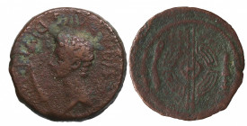27 aC - 14 dC. Octavio Augusto. Lugo. Dupondio. A. Burgos 1702. Ae. 15,28 g. Busto de Octavio Augusto a izquierda. RARA. BC+. Est.450.