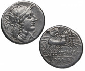 121 a.C. Papiria. Roma. Denario. Ag. 3,90 g. MBC+/EBC-. Est.90.