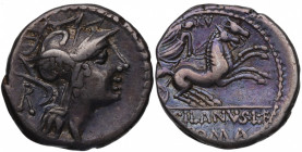 91 a.C. Lunius Silanus. Roma. Denario. Ag. 3,90 g. MBC+. Est.80.