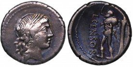 82 a.C.. Marcius Censorinus. Roma. Denario. Ag. 3,90 g. Bella pátina. EBC- / MBC+. Est.80.