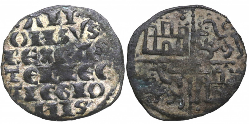 1263 – 1270 d C. Alfonso X (1252-1284). Coruña. Dinero 6 lineas. Ve. 0,92 g. Ven...