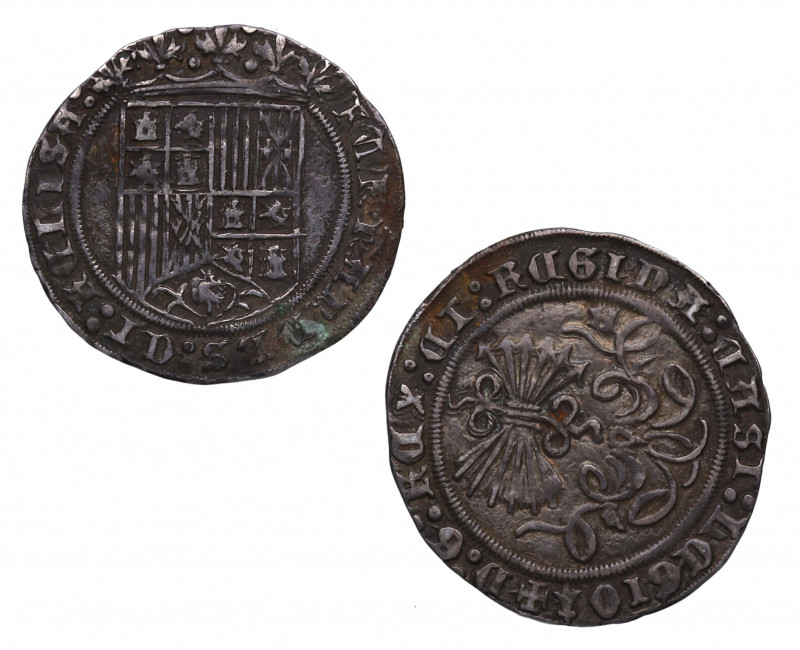 1469-1504. Reyes Católicos (1469-1504). Burgos. 1 real. Ag. Atractiva. EBC / MBC...
