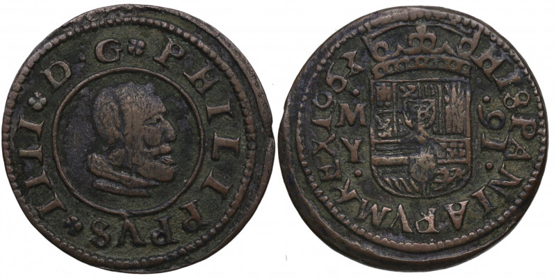 1663. Felipe IV (1621-1665). Madrid. 16 Maravedís. Y. A&C 477. Ve. 4,43 g. MBC. ...