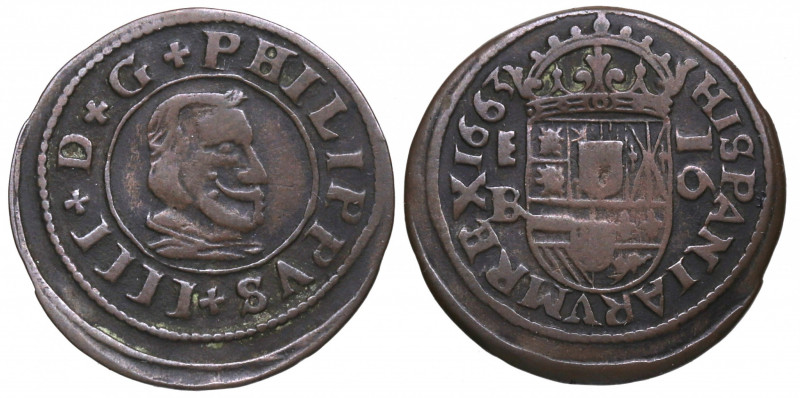 1663. Felipe IV (1621-1665). Segovia. 16 Maravedís. B. A&C 489. Ve. 4,30 g. MBC....
