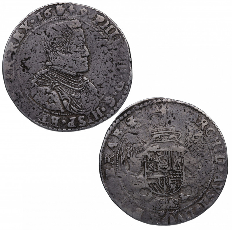 1649. Felipe IV (1621-1665). Amberes. 1/2 Ducatón. Ag. 16,11 g. MBC / MBC-. Est....